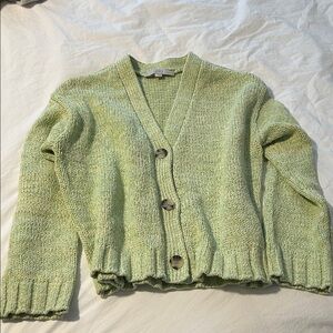 New LOFT Light Green Knit Cardigan sweater small